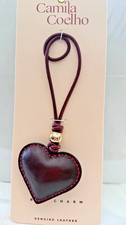 Heart Bag Charm Cute burgundy Leather Charm Purse Handbags new..