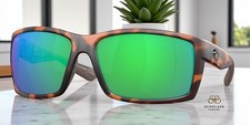 COSTA DEL MAR 6S9007 11 Reefton Matte Retro Tort Green Mir 64 m Men's Sunglasses
