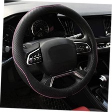 Rueesh Steering Wheel Cover Microfiber Leather M 14.5-15 Diameter Pink