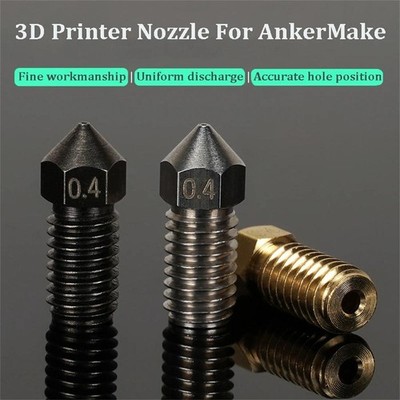 Nozzle M6 Thread Brass Hardened Steel Extruder for AnkerMake 3D Printer AEU