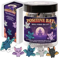 Positive Bat Jar,60 Bat Affirmation Cards,Spooky Cute Self Care Gift for Women🦇