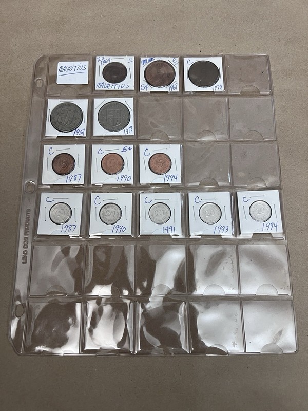 Lot Of 13 MAURITIUS Circulated Mix Coins Various Years 1951 To 1994