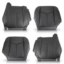 For 2003-2006 GMC Sierra Chevy Avalanche 1500 2500 Leather Seat Cover Dark Gray