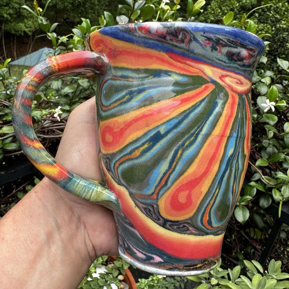 Dean McRaine Studio Pottery Mug Lightwave Stein Artisan Handmade Cup ColoredClay