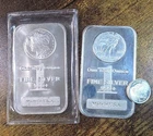 TWO (2) 1 oz. Highland Mint Silver Bars  .999+ Fine -- 2 troy ounces total + 1g