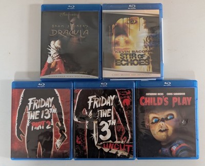 Dracula, Child's Play, Friday The 13th Part 1 & 2, & Stir Of Echoes Blu Rays 
