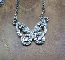 S925 Sterling Silver Butterfly Necklace 18"