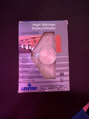 LEVITON 61000-ISP HIGH Wattage ROTARY DIMMER SWITCH 1000W 120 AC Ivory