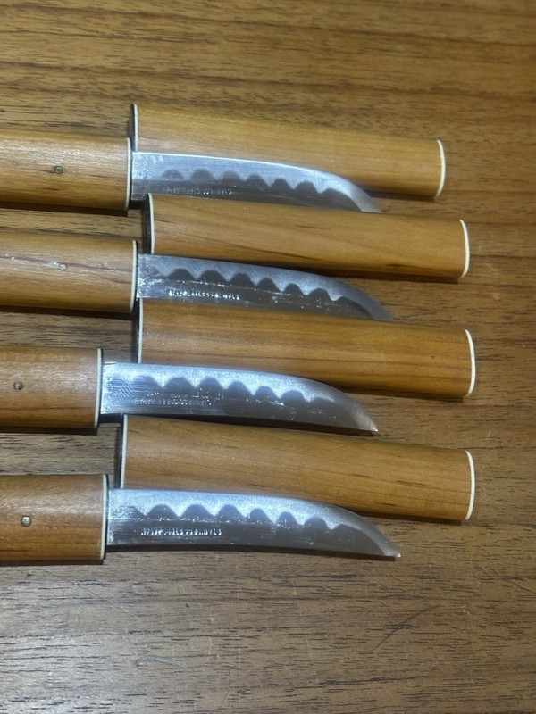 Vintage 4 Katana Samurai Sword Steak Knives Set Letter Opener Japan Kitchen