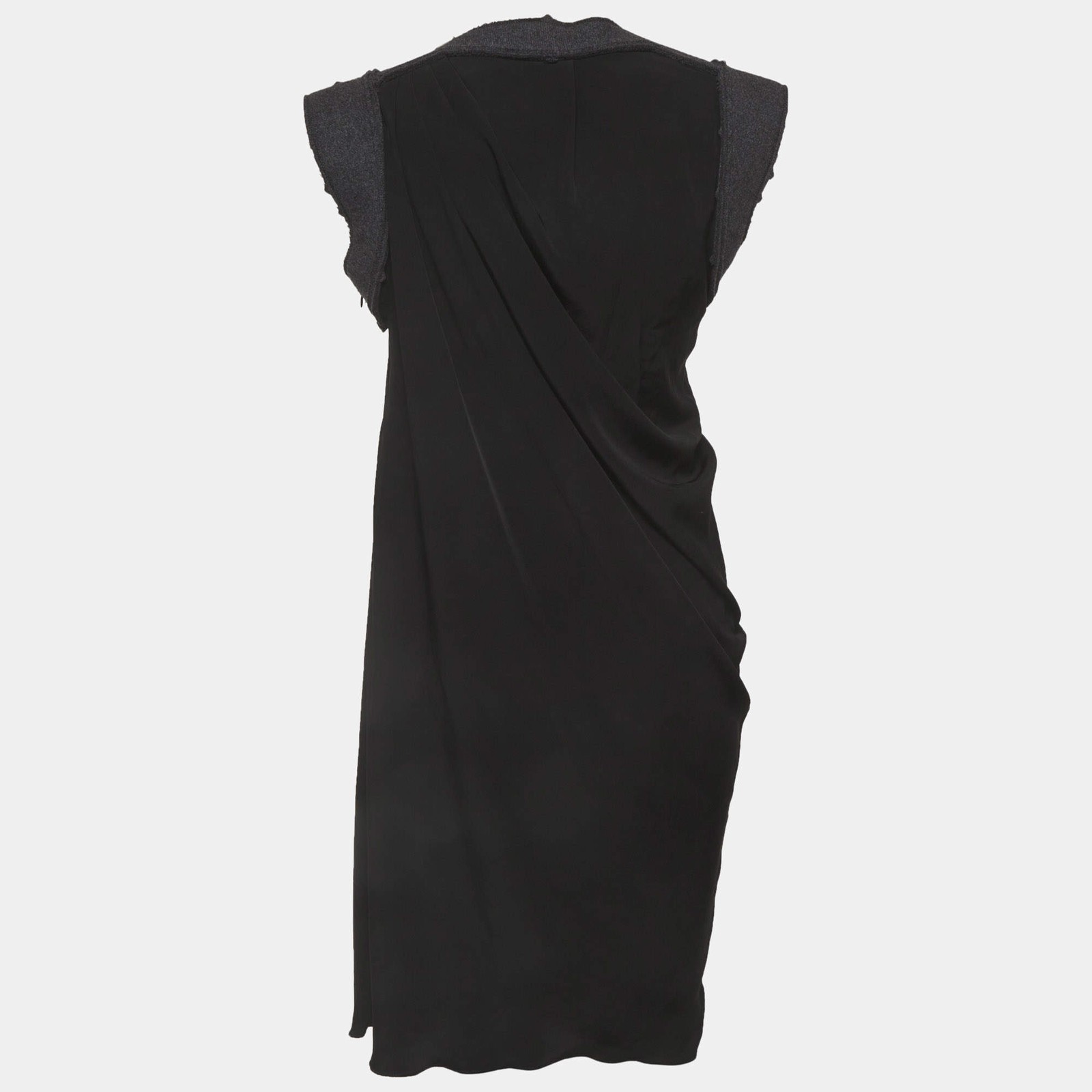 Bottega Veneta Black Jersey Wool Trim Mini Dress S thumbnail 3