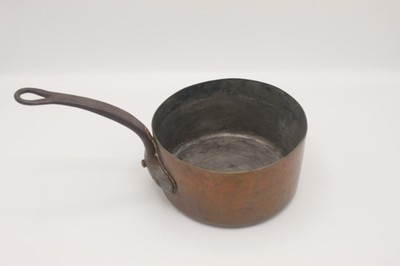 Old French Tin Lined Copper Saucepan 5.25'' Diameter X 3'' - 1.5 lb