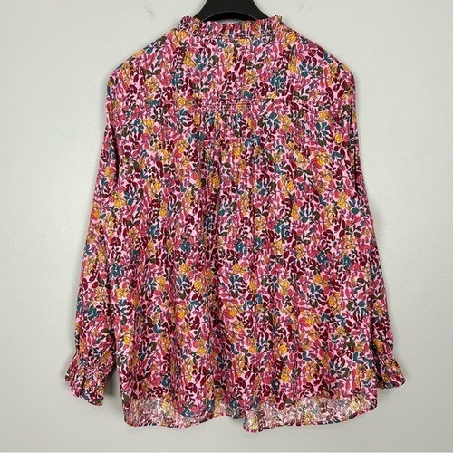 Talbots Ruffled Button Front Blouse Women’s Size 3X Floral Metallic Colorful - Picture 6 of 9