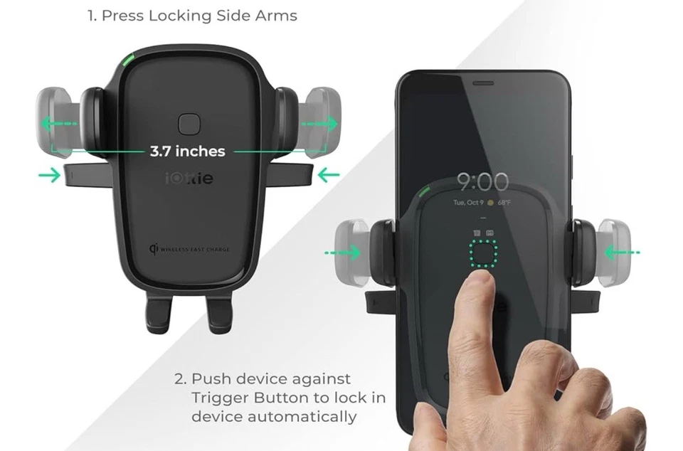 📦iOttie автомобильное зарядное устройство легкое одно касание беспроводное 2 Qi зарядка приборная панель крепление для телефона - Изображение 3 из 4