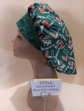 Miami Hurricanes University Tossed Women's Bouffant Surgical Scrub Hat/Cap