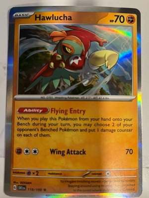 Hawlucha 118/198 Scarlet and Violet Base Set Pokemon Holo Foil Rare Nice!