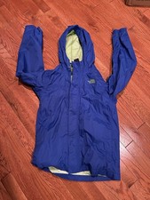 The North Face Hyvent Jacket Youth L 14/16 Blue Hiking Hooded Rain outdoor