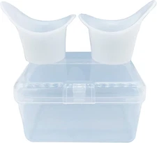 2Pcs Eye Wash Cup,Eye Cups for Eye Wash,Silicone Eye Bath Cup for Rinse with Sto