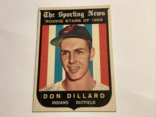 1959 Topps Baseball Don Dillard Cleveland Indians Rookie Card #123. rookie card picture