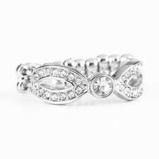 Paparazzi Silver Tone Clear Round Rhinestones...