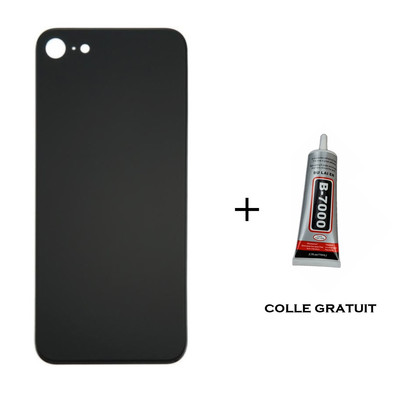 Vitre Arrière De Remplacement Pour IPhone 8 - Noire Avec Gros Trou - Neuf - Compatible Universel