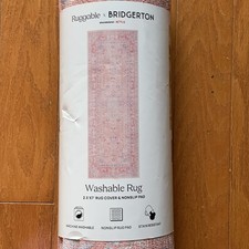Ruggable 2.5'x7' Washable Bridgerton Debutante's Dream Runner Rug Pink Rose NEW