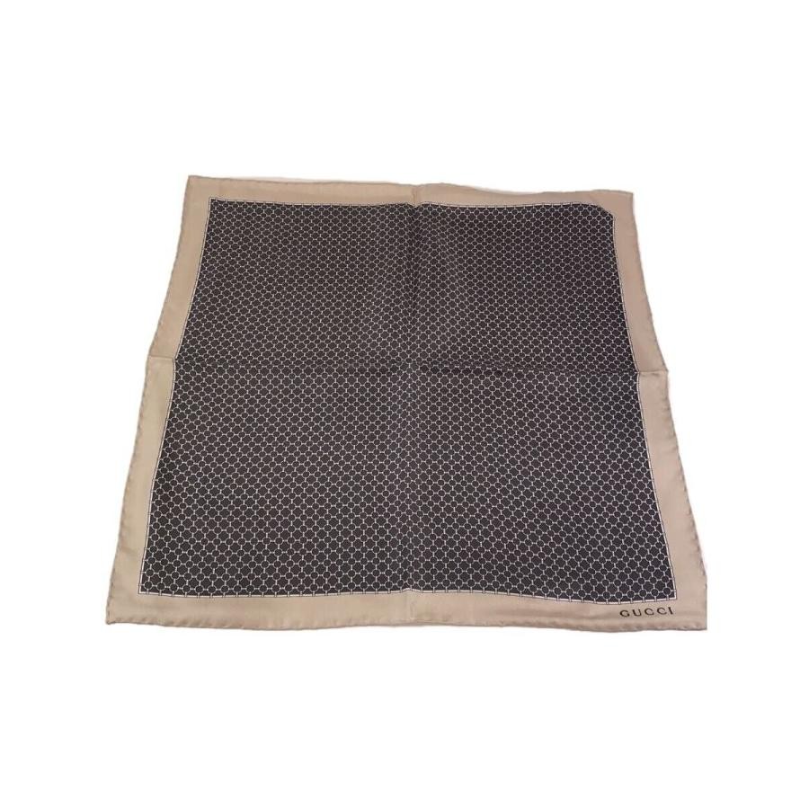 Gucci Brown Silk Scarf with Overall Pattern for Women 4G001 1278