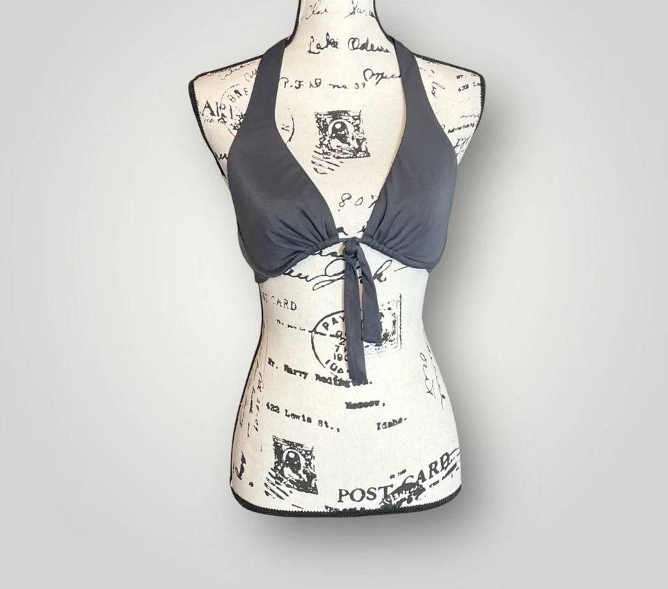 Top de bikini J Crew con lazo delantero para mujer talla 10 lazo trasero con aros sin relleno Foto 2 de 4