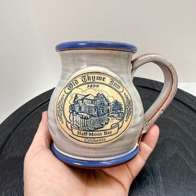 Old Thyme Inn 1899 Half Moon Bay CA Deneen Pottery Mug Blue (Inn now closed)