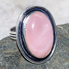 Rose Quartz 925 Silver Plated Ring US 8 Graceful Jewelry Most Beautiful JW