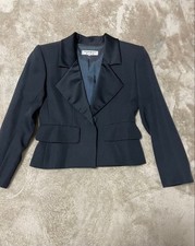 Yves Saint Laurent Rive Gauche Smoking Jacket Pre-Owned Black Solid Size S