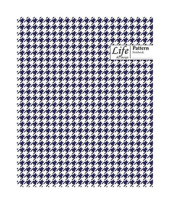 Checkered II Pattern Composition Notebook Wide Large 100 Sheet Navy Blue Cover, 