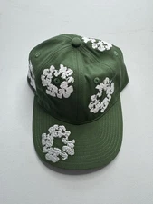 Denim Tears Cotton Wreath Logo Embroidered Green One Size Hat Cap Brand New