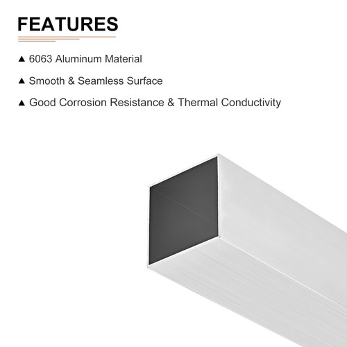 2Pcs 38mmx38mmx1mmx300mm(Width x Wall Thickness x Length) Square Tube Aluminum - Picture 3 of 6