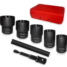 7 PCS Lug Nut Remover Socket Set Heavy Duty 1/2" Drive Wheel Lock Bolt Extrac...