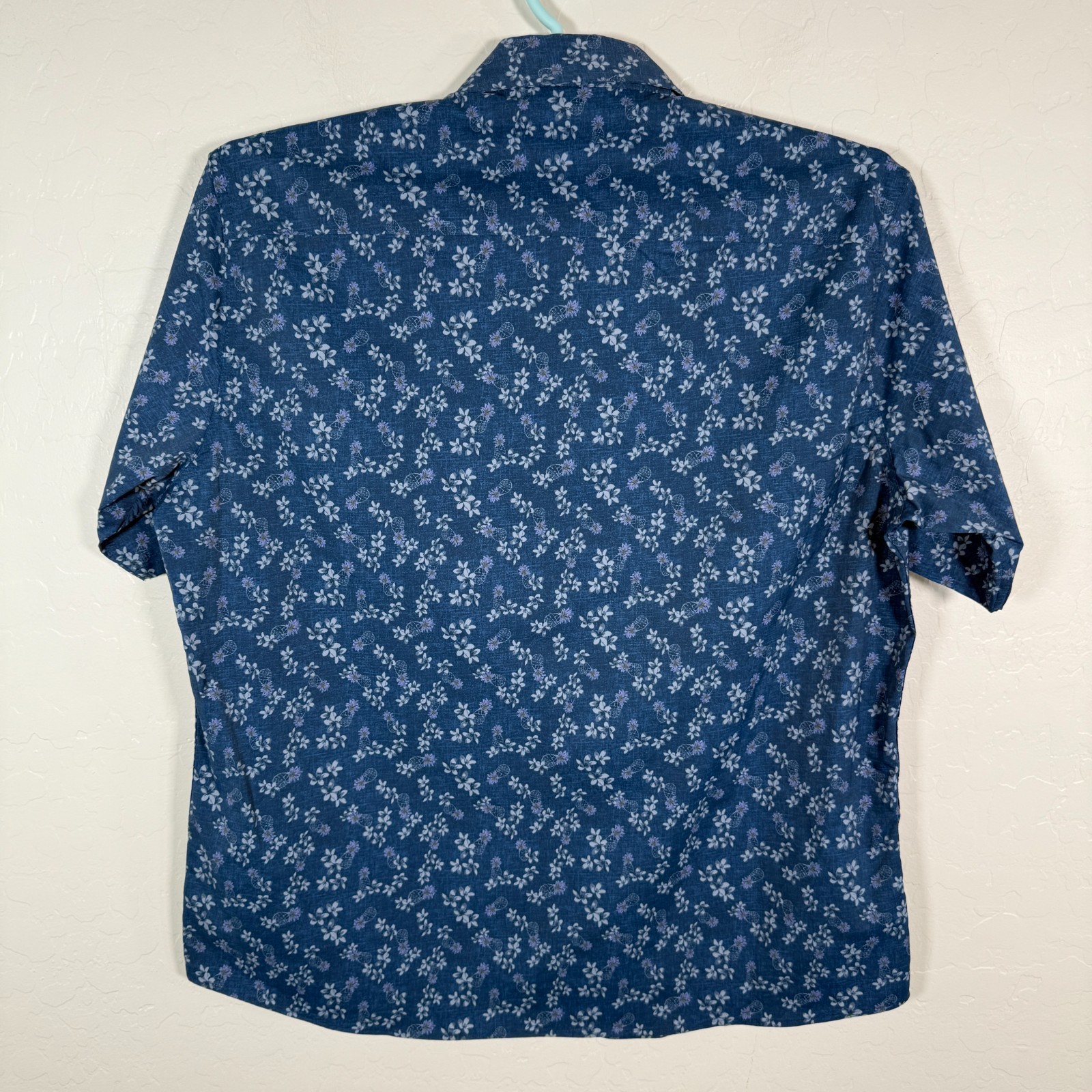 FILA Camicia Fish Hippies Uomo XL Blu Rowe Performance Bottoni Elasticizzata Floreale