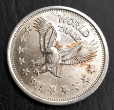 Vintage 1985 Silver Round with Eagle | 1oz .999 Fine Silver | World Trade Unit 113.93 per troy oz
