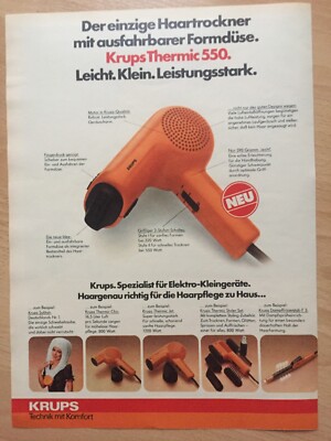 ORIG REKLAME WERBUNG  1977  KRUPS  Thermic  550  + Schwebehaube