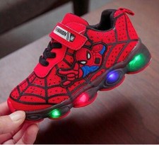 Lights Spiderman LED Sneakers Sport Light Shoes Kids Shoes-