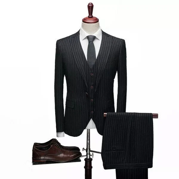 Nuovo Completo da Uomo alla Moda in 3 Pezzi: Blazer, Gilet e Pantaloni, Taglie Grandi, per Affari e Matrimoni, Abbigliamento Formale Colorato