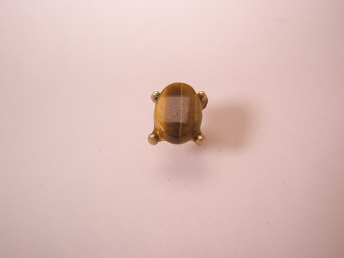 Genuine Tiger's Eye Design Quality Vintage Tie Tack Lapel Pin q92