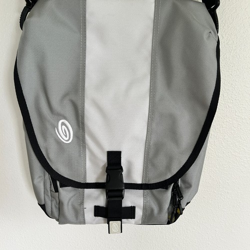 Timbuk2 Blogger Vertical Laptop Bag Commuter Gray White Padded Messenger - Afbeelding 2 van 16
