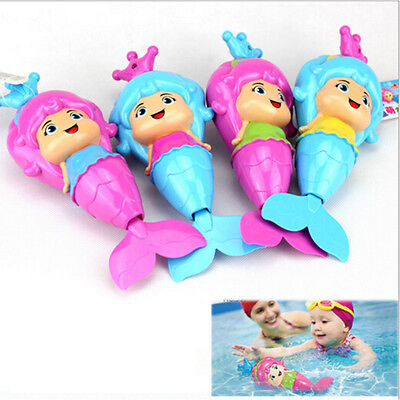 Baby Kid Mermaid Clockwork Dabbling Bath Toy Classic Swimming Water Wind VG