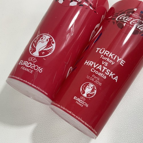 Lotto 2 Tazze Stadio Plastica Ufficiale UEFA Euro 2016 e Turchia x Croazia Coca-Cola - Foto 4 di 9