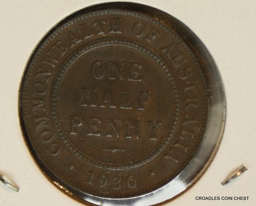 1930 HALFPENNY ABOVE AVERAGE CIRCULATED PREDECIMAL METAL FLAW #EIK18 - Picture 7 of 8