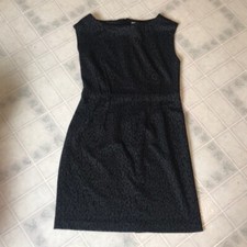 Ann Taylor Loft size 10 Black Grey Cheetah Print Sheath Knit dress