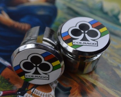 Vintage Colnago World Champion, Chrome Racing Bar Plugs, Caps, Repro, handlebar