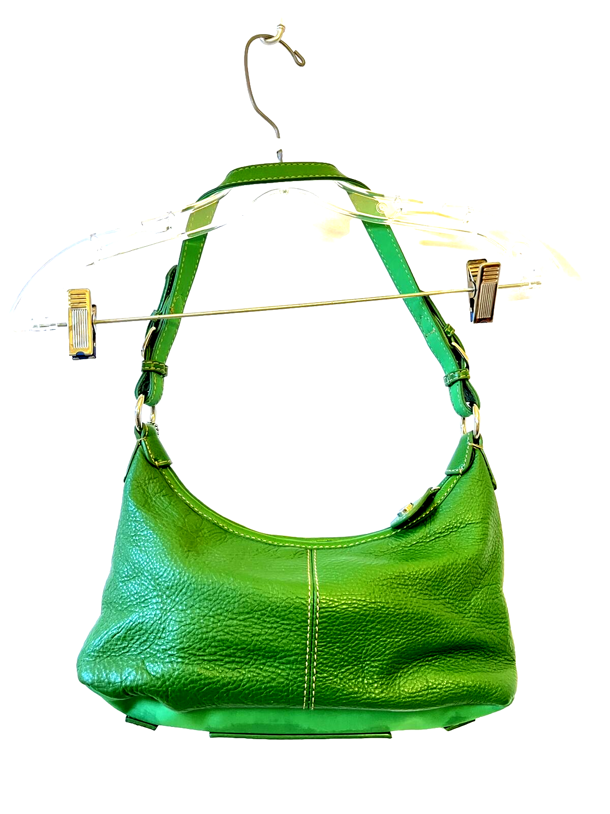 The Sak Women's Green Leather East West Small Boho Shoulder Bag Purse