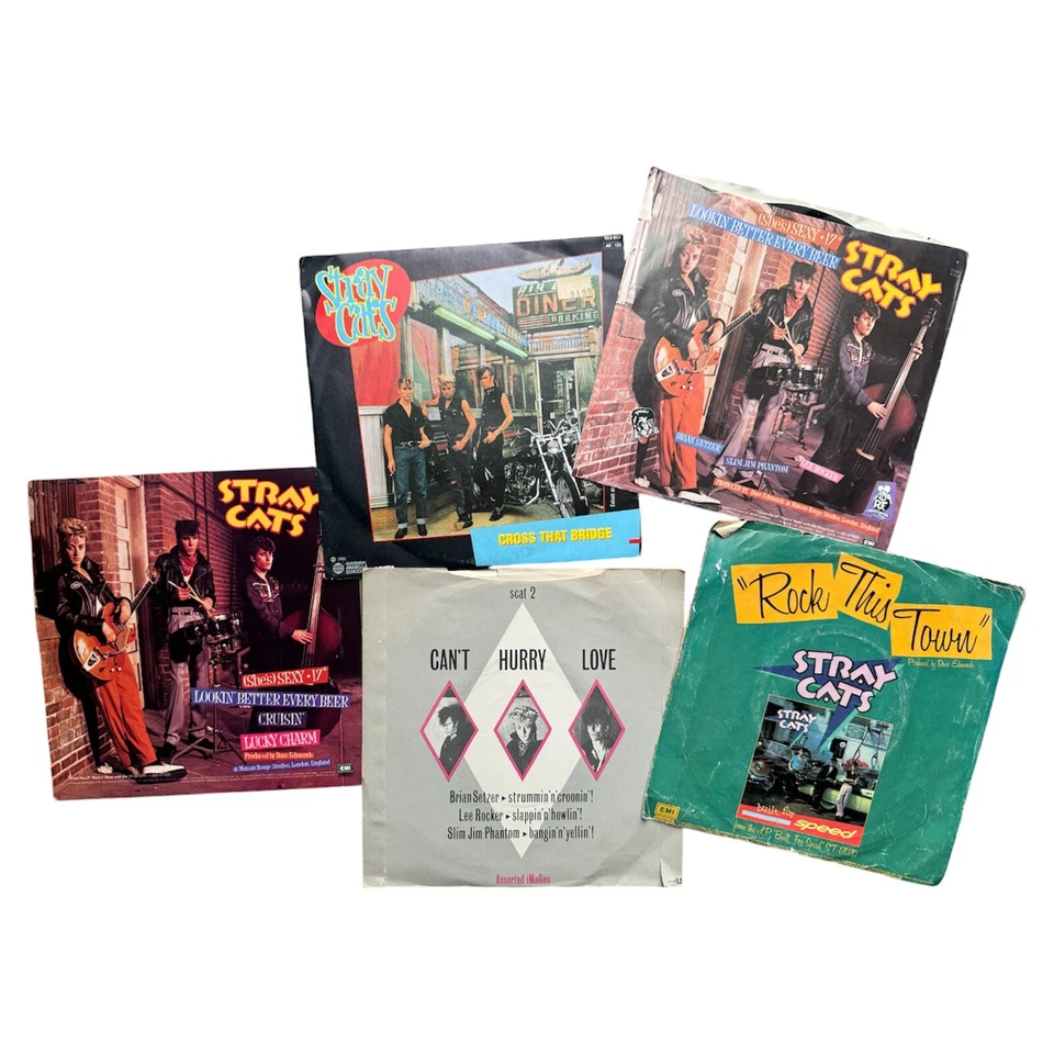 STRAY CATS-45rpm Singles (UK and US) LOT OF 5 (No Scratches) - Image 2 of 2