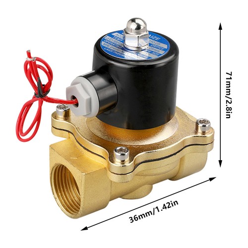 3/8" 1/2" 3/4" 1" AC220V Normal Closed Electric Solenoid Valve Water Air Brass - Picture 12 of 15