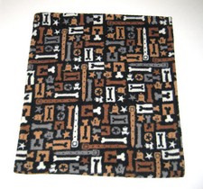 Bones Paws Fleece Pet - Dog Blanket - Handcrafted 30 x 34